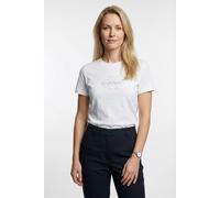 T-Shirt CALVIN KLEIN JEANS "CLASIC MONOLOGO TEE", Damen, Gr. XS (36), hellweiß, Web, Obermaterial: 100% Baumwolle, unifarben, klassisch normal, Rundhals, eingesetzt abgesteppte Kante, Shirts T-Shirt,