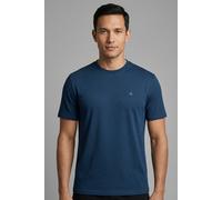 T-Shirt CALVIN KLEIN JEANS "CLASSIC MONOGRAM", Herren, Gr. M, chase blau, Single Jersey, Obermaterial: 100% Baumwolle, unifarben, regular fit normal, Rundhals, eingesetzt abgesteppte Kante, Shirts T-S