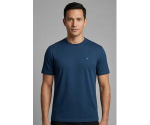 T-Shirt CALVIN KLEIN JEANS "CLASSIC MONOGRAM", Herren, Gr. M, chase blau, Single Jersey, Obermaterial: 100% Baumwolle, unifarben, regular fit normal, Rundhals, eingesetzt abgesteppte Kante, Shirts T-S
