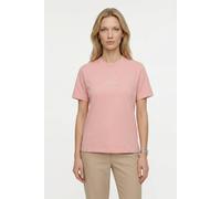 T-Shirt CALVIN KLEIN JEANS "CLASSIC SEASONAL MONOLOGO TEE", Damen, Gr. M, light rot, Web, Obermaterial: 100% Baumwolle, unifarben, regular fit taillenbedeckt, Rundhals, eingesetzt abgesteppte Kante, S