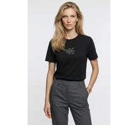T-Shirt CALVIN KLEIN JEANS "CLASSIC SEASONAL MONOLOGO TEE", Damen, Gr. XL, schwarz, Web, Obermaterial: 100% Baumwolle, unifarben, regular fit taillenbedeckt, Rundhals, eingesetzt abgesteppte Kante, Sh