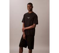 T-Shirt CALVIN KLEIN JEANS, Damen, Gr. M, schwarz, Single Jersey, Obermaterial: 100% Baumwolle, unifarben, relaxed fit normal, Rundhals, Shirts T-Shirt, Relaxed Fit, Rundhalsausschnitt, Logoprint (793