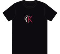 T-Shirt CALVIN KLEIN JEANS, Damen, Gr. M, schwarz, Web, Obermaterial: 100% Baumwolle, unifarben, regular fit normal, Rundhals, eingesetzt abgesteppte Kante, Shirts T-Shirt, Regular fit mit Rundhalsaus