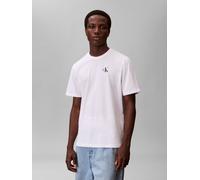 T-Shirt CALVIN KLEIN JEANS, Jungen, Gr. S, hellweiß, Jersey, Obermaterial: 100% Baumwolle, unifarben, klassisch normal, Rundhals, abgesteppte Kante, Shirts T-Shirt, Rundhalsausschnitt, Regular Fit, gr