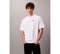 T-Shirt CALVIN KLEIN JEANS "LOGO BACK PRINT T-SHIRT", Herren, Gr. XL, brilliant weiß, Web, Obermaterial: 100% Baumwolle, unifarben, regular fit normal, Rundhals, eingesetzt abgesteppte Kante, Shirts T