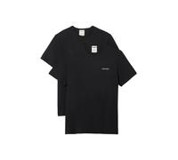 T-Shirt CALVIN KLEIN JEANS "MICRO LOGO CREWNECK TEE", Herren, Gr. XXL, schwarz (schwarz, schwarz), Jersey, Obermaterial: 100% Baumwolle, unifarben, regular fit normal, Rundhals, eingesetzt abgesteppte