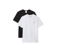 T-Shirt CALVIN KLEIN JEANS "MICRO LOGO CREWNECK TEE", Herren, Gr. XXL, schwarz-weiß (schwarz, hellweiß), Jersey, Obermaterial: 100% Baumwolle, unifarben, regular fit normal, Rundhals, eingesetzt abges