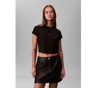 Calvin Klein Damen T-Shirt Schwarz Basic Eleganz - Größe: S
