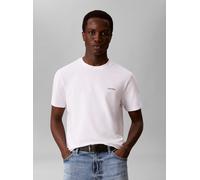 T-Shirt CALVIN KLEIN JEANS "SLIM STRETCH COTTON", Herren, Gr. S, weiß (hellweiß), Web, Obermaterial: 95% Baumwolle, 5% Elasthan, unifarben, slim fit normal, Rundhals, eingesetzt abgesteppte Kante, Shi