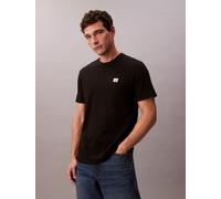 T-Shirt CALVIN KLEIN JEANS "SS BADGE 30S JERSEY CLASSIC TEE", Herren, Gr. L, schwarz, Single Jersey, Obermaterial: 100% Baumwolle, unifarben, klassisch normal, Rundhals, eingesetzt abgesteppte Kante,