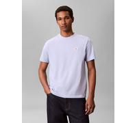 T-Shirt CALVIN KLEIN JEANS "SS BADGE 30S JERSEY CLASSIC TEE", Herren, Gr. XXL, casual blau, Single Jersey, Obermaterial: 100% Baumwolle, klassisch normal, Rundhals, eingesetzt abgesteppte Kante, Shirt