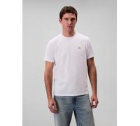 T-Shirt CALVIN KLEIN JEANS "SS BADGE 30S JERSEY CLASSIC TEE", Herren, Gr. XXL, weiß (hellweiß), Single Jersey, Obermaterial: 100% Baumwolle, unifarben, klassisch normal, Rundhals, eingesetzt abgestepp