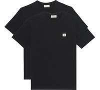 T-Shirt CALVIN KLEIN JEANS "SS BADGE TEE 2 PACK", Herren, Gr. XXL, schwarz (schwarz, schwarz), Single Jersey, Obermaterial: 100% Baumwolle, klassisch normal, Rundhals, eingesetzt abgesteppte Kante, Sh