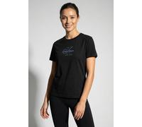 T-Shirt CALVIN KLEIN JEANS "SS CLASSIC FIT TEE", Damen, Gr. M (40), schwarz, Single Jersey, Obermaterial: 100% Baumwolle, unifarben, regular fit normal, Rundhals, eingesetzt abgesteppte Kante, Shirts