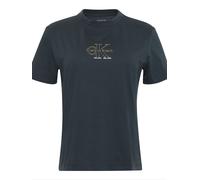 T-Shirt CALVIN KLEIN JEANS "SS CLASSIC FOIL MONOLOGO TEE", Damen, Gr. XL (44), inkwell, Web, Obermaterial: 100% Baumwolle, unifarben, regular fit normal, Rundhals, eingesetzt abgesteppte Kante, Shirts