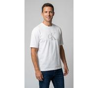 T-Shirt CALVIN KLEIN JEANS "SS CNTR MNGRM E CLSS", Damen, Gr. XXL, weiß (brilliant weiß), Single Jersey, Obermaterial: 100% Baumwolle, unifarben, regular fit normal, Rundhals, eingesetzt abgesteppte K