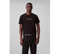 T-Shirt CALVIN KLEIN JEANS "SS GLITCHED LOGO EU CLASSIC TEE", Herren, Gr. XXL, schwarz, Single Jersey, Obermaterial: 100% Baumwolle, unifarben, casual, regular fit normal, Rundhals, Kurzarm eingesetzt