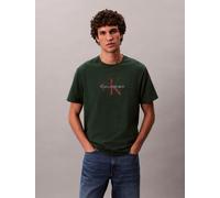 T-Shirt CALVIN KLEIN JEANS "SS Hero Monologo Tee 20s", Damen, Gr. L, sycamore, Web, Obermaterial: 100% Baumwolle, unifarben, regular fit normal, Rundhals, eingesetzt abgesteppte Kante, Shirts T-Shirt,