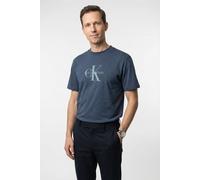 T-Shirt CALVIN KLEIN JEANS "SS Hero Monologo Tee 20s", Herren, Gr. 3XL, nearly navy heather b8289, Web, Obermaterial: 100% Baumwolle, lässig geschnitten normal, Rundhals, eingesetzt abgesteppte Kante,