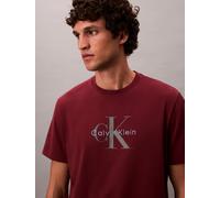 T-Shirt CALVIN KLEIN JEANS "SS Hero Monologo Tee 20s", Herren, Gr. XXL, renaissance rot, Web, Obermaterial: 100% Baumwolle, unifarben, lässig geschnitten normal, Rundhals, eingesetzt abgesteppte Kante