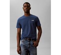 T-Shirt CALVIN KLEIN, Jungen, Gr. L, blau (schwarz denim), Single Jersey, Obermaterial: 100% Baumwolle, unifarben, regular fit normal, Rundhals, abgesteppte Kante, Shirts T-Shirt, reine Baumwolle, Reg