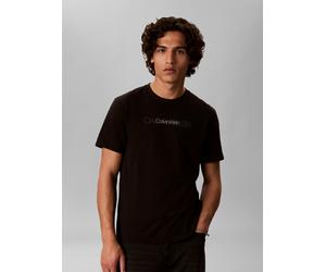 T-Shirt CALVIN KLEIN "REPEAT LOGO GRAPHI", Herren, Gr. XL, schwarz, Web, Obermaterial: 100% Baumwolle, unifarben, regular fit normal, Rundhals, eingesetzt abgesteppte Kante, Shirts T-Shirt, Regular fi