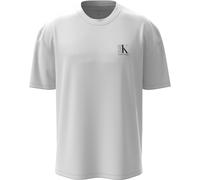 T-Shirt CALVIN KLEIN "SS 30s E SPRTSWR 1 G", Damen, Gr. L, weiß (hellweiß), Single Jersey, Obermaterial: 100% Baumwolle, unifarben, regular fit normal, Rundhals, eingesetzt abgesteppte Kante, Shirts T