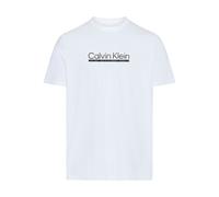 T-Shirt CALVIN KLEIN "SS 30s E SPRTSWR 2 G", Damen, Gr. XL, weiß (hellweiß), Single Jersey, Obermaterial: 100% Baumwolle, unifarben, regular fit hüftlang, Rundhals, Shirts T-Shirt, mit Logo-Schriftzug