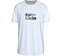 T-Shirt CALVIN KLEIN "SS 30S EU CALVIN KLEIN BOLD GRAP", Damen, Gr. L, weiß (brilliant weiß), Web, Obermaterial: 100% Baumwolle, unifarben, regular fit normal, Rundhals, eingesetzt abgesteppte Kante,