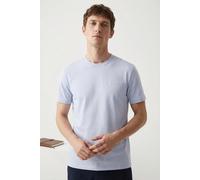 T-Shirt CALVIN KLEIN "SS MICRO LOGO CREWNECK TEE", Damen, Gr. XXL, breezy blau, Web, Obermaterial: 100% Baumwolle, unifarben, klassisch normal, Rundhals, eingesetzt abgesteppte Kante, Shirts T-Shirt,