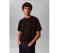 T-Shirt CALVIN KLEIN "SS STRETCH PIQUE NANO EASY TEE", Jungen, Gr. L, schwarz, Piqué, Obermaterial: 95% Baumwolle, 5% Elasthan, unifarben, regular fit normal, Rundhals, eingesetzt abgesteppte Kante, S