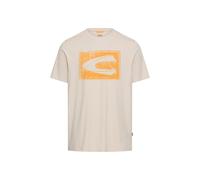T-Shirt CAMEL ACTIVE, Damen, Gr. L, beige, Jersey, Obermaterial: 100% Baumwolle, bedruckt, normal hüftbedeckend, Rundhals, Shirts T-Shirt, mit Logo-Print (53517227-L) beige