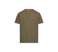 T-Shirt CAMEL ACTIVE, Herren, Gr. 3XL, braun (deep olive), Jersey, Obermaterial: 71% Baumwolle, 25% Polyester, 4% Elasthan, unifarben, normal hüftbedeckend, Rundhals, Shirts T-Shirt, mit Logo-Stickere