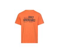 Camel Active Herren T-Shirt aus reiner Baumwolle, bedruckt, orange – Gr. L