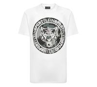 T-Shirt PLEIN SPORT "Carbon Tiger", Herren, Gr. L, schwarz-weiß (0102, weiß, schwarz), Obermaterial: 100% Baumwolle, Shirts T-Shirt (10585352-L) 0102, weiß, schwarz