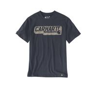 T-Shirt CARHARTT "Camo Logo", Herren, Gr. L, blau (dunkelblau), Obermaterial: 60% Baumwolle CO. 40% Polyester PES., Shirts T-Shirt (11801451-L) dunkelblau