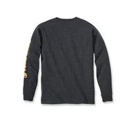 T-Shirt CARHARTT "Long Sleeve", Herren, Gr. L, grau (dunkelgrau, orange), Obermaterial: 60% Baumwolle CO. 40% Polyester PES., Shirts T-Shirt (89925769-L) dunkelgrau, orange