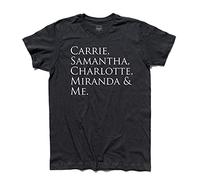 T-Shirt Carrie, Samantha, Charlotte, Miranda & Me - Bradshaw New York Manhattan Hemd (XXL, Schwarz)