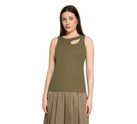 Cartoon Basic-Top Khaki Damen Gr. 42 – 95% Baumwolle, 5% Elasthan, Rundhals, ärmellos
