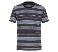 Casa Moda Regular Fit T-Shirt Rundhals blau, Gemustert