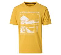 T-Shirt CASAMODA "CASAMODA T-Shirt Print", Damen, Gr. 4XL, gelb, 60% Baumwolle, 40% Polyester, Shirts T-Shirt (41931657-4XL) gelb