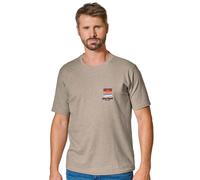 Casa Moda Regular Fit T-Shirt Rundhals beige, Bedruckt