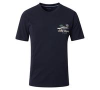 Casa Moda Regular Fit T-Shirt Rundhals blau, Bedruckt