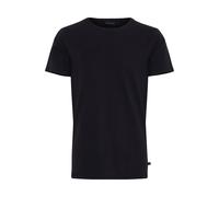 Casual Friday T-Shirt mit geripptem Rundhalsausschnitt in Black, Größe S