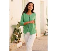 T-Shirt CASUAL LOOKS "Shirt-Set", Damen, Gr. 46, grün (apfel), 100% Polyester, unifarben, Rundhals, Shirts T-Shirt (50043354-46) apfel