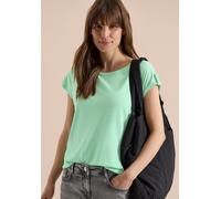 Cecil Damen T-Shirt mit Rundhals und Turn-Up-Detail in Grün, Gr: 3XL
