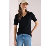 Cecil Damen Basic T-Shirt aus Baumwolle in Schwarz, Gr: 3XL