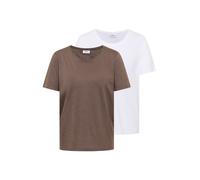 Cecil Damen Basic T-Shirt mit Rundhals im 2er-Pack in Multicolour, Gr: 3XL