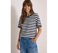 Cecil T-Shirt mit Rundhals und Leo-Details urban Dark Blue L