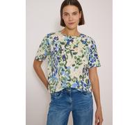 Kurzarmshirt CECIL, Damen, Gr. L (42), bunt (cashmere beige), Jersey, Obermaterial: 100% Baumwolle, bedruckt, hüftbedeckend, Rundhals, abgesteppte Kante, Shirts, Sommershirt mit Boat Neck und Print (6